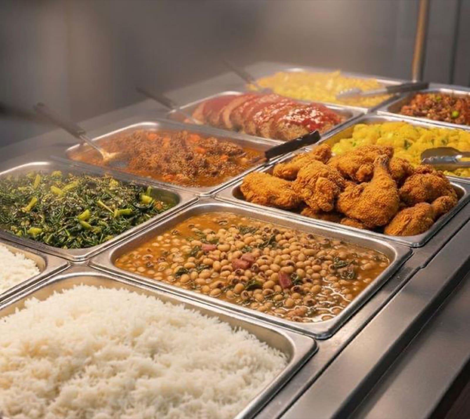 Catering food spread from Ranch House Makarios Family Restaurant in Vestavia Hills, AL