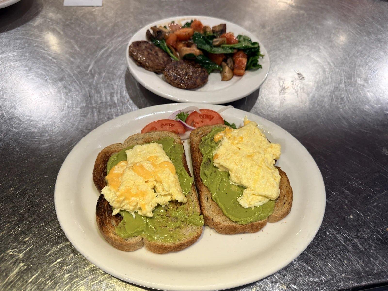 Avocado toast with eggs served at Ranch House Makarios in Vestavia Hills, AL