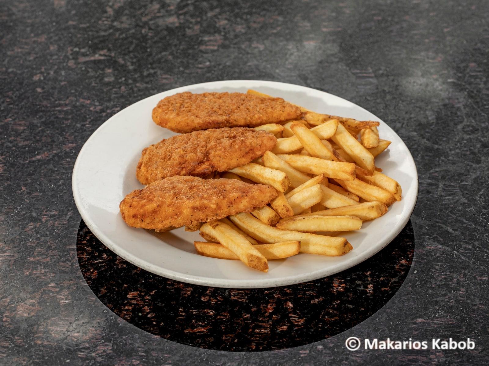 Chicken tenders with fries served at Ranch House Makarios Family Restaurant in Vestavia Hills, AL