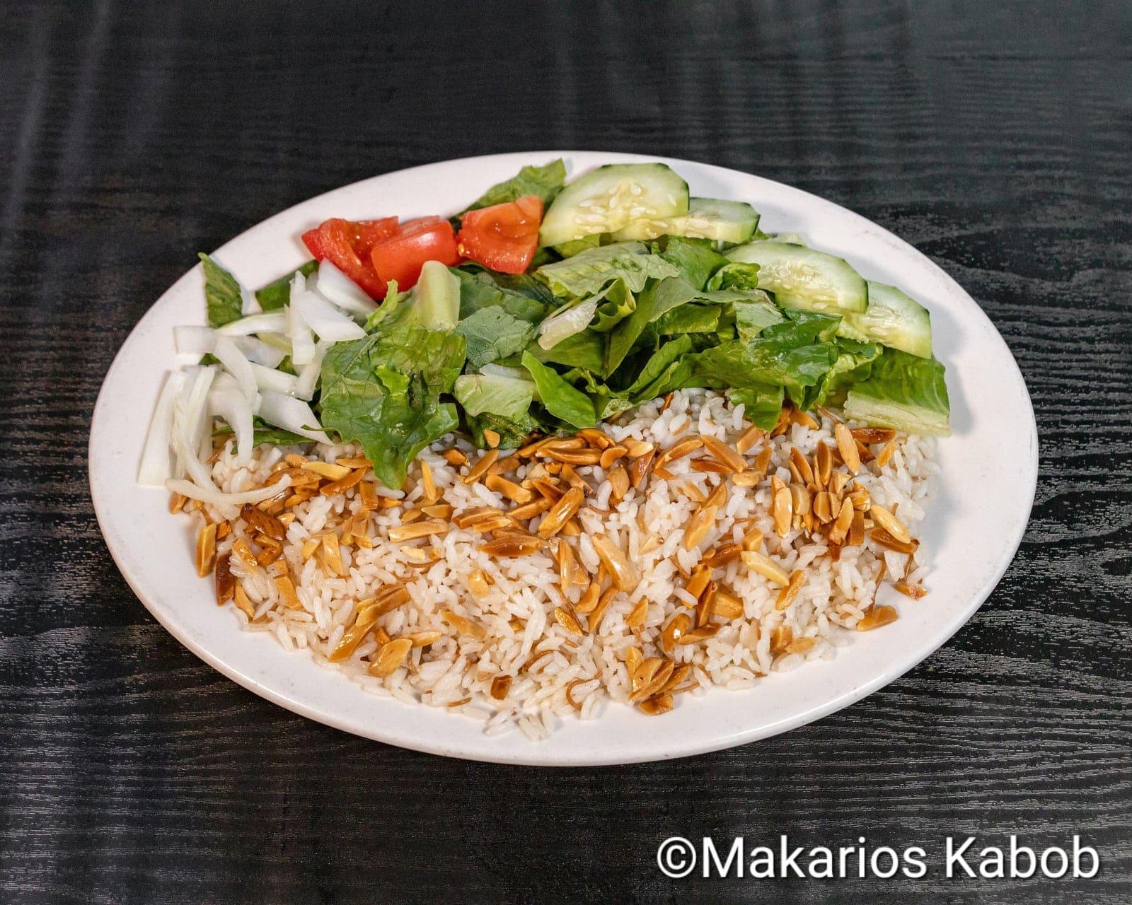 Rice almond salad with toasted almonds at Ranch House Makarios Family Restaurant in Vestavia Hills, AL