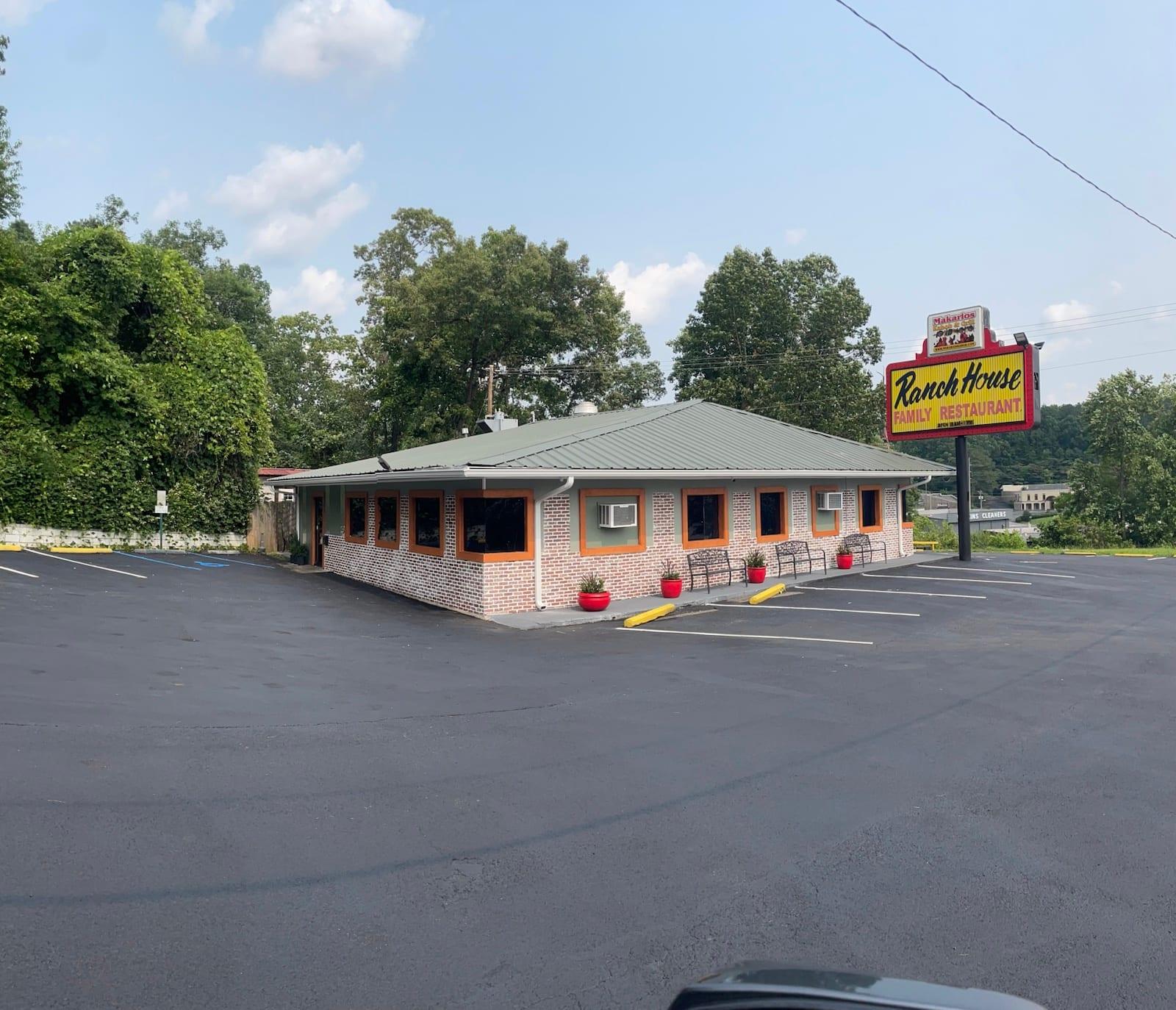 Ranch House Makarios Family Restaurant exterior and sign in Vestavia Hills, AL