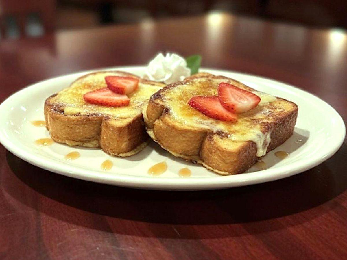 Crème Brûlée French Toast (2) served at Ranch House Makarios Family Restaurant in Vestavia Hills