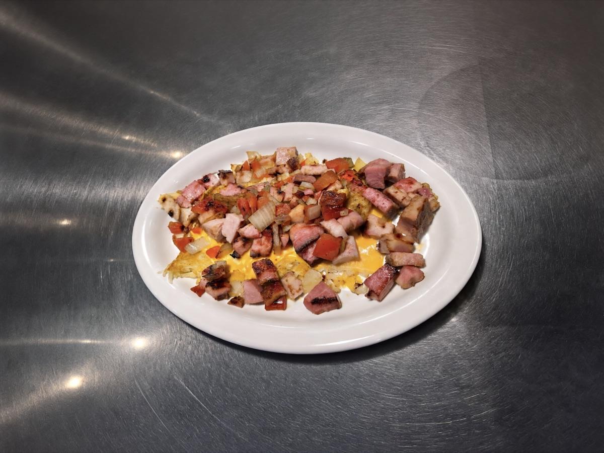 Hash Brown Earthquake served at Ranch House Makarios Family Restaurant in Vestavia Hills